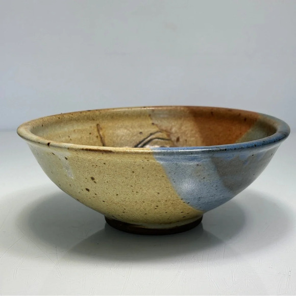 Handmade Stoneware Bowl with Native American Primitive Horse & Rider Drawing - Picture 6 of 8